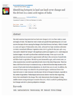 Identifying hotspots in land use land cover change and the drivers in a semi-arid region of India