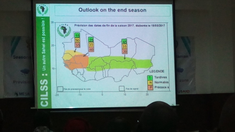 Seasonal outlook for West Africa presented by CILSS. 