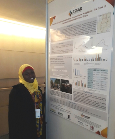 Rabiatu Abass presenting her poster at Adaptation Futures in Cape Town