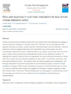 Risks and responses in rural India: Implications for local climate change adaptation action