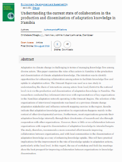 Understanding the current state of collaboration in the production and dissemination of adaptation knowledge in Namibia