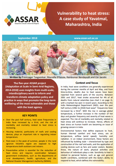 Vulnerability to heat stress: A case study of Yavatmal, Maharashtra, India