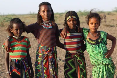 Children in arid region